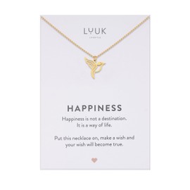LUUK LIFESTYLE Delicate Necklace with Pendant Made of Waterproof Stainless Steel, Gift for Women, Modern Jewellery Design, in Silver, Gold and Rose, Stainless Steel