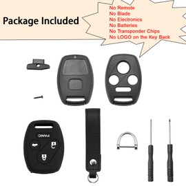EKALA 2 Piezas de Repuesto para Llave Honda con Funda de Silicona para Llavero, Llavero de 4 Botones Compatible con Honda 2003-2012 Accord / 2006-2013 Civic EX / 2005-2006 CR-V / 2009-2015 Pilot