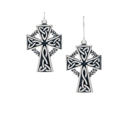 Jewelry Trends Celtic Cross Circle Of Life Sterling Silver Dangle Earrings