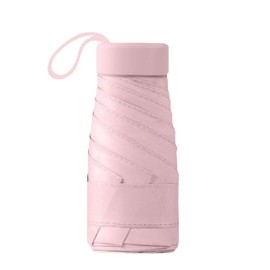 ViddVoom Compact Mini Umbrella for Purse - Lightweight, Pocket-Sized Travel Umbrella with Black UV Coating for Sun Protection, Milky Coffee