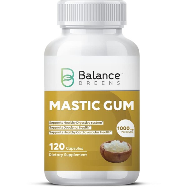 Mastic Gum 1000 mg Supplement - Supports Gastrointestinal Health, Digestive System and Cardiovascular Health - 120 Count