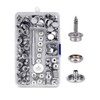 Yofuly 150pcs Navy Canvas Snap Fasteners with Metal Screws Marine