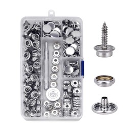 Yofuly 150pcs Navy Canvas Snap Fasteners with Metal Screws Marine Grade 3/8" with 2 Adjustment Tools for Boat Cover Furniture
