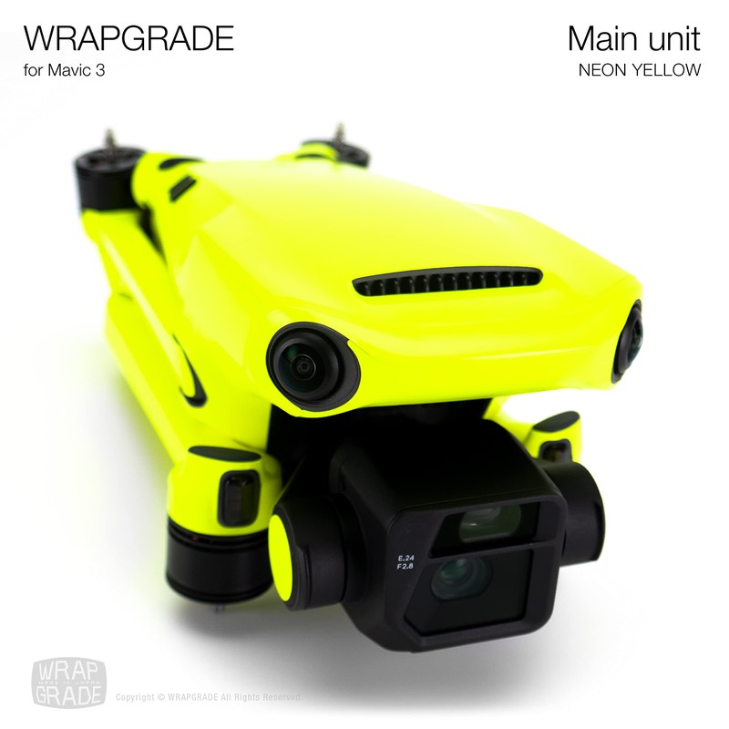 WRAPGRADE Skin Stickers for Mavic 3 (NEON YELLOW)