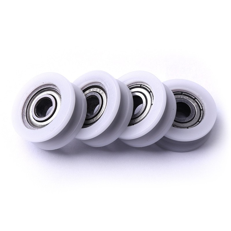 ATOPLEE 4pcs Round Groove Nylon Pulley Wheels Roller for Slide