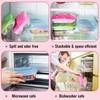 30 Pieces Silicone Stretch Lids Rectangle Reusable Silicone Lids Microwave