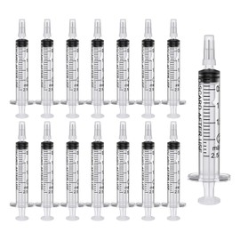 Pack of 20 Plastic Syringes 2 ml, Disposable Syringe and Feed Syringe Dosing Syringe in Individual Packaging. Ideal for Fine Dosages, Hobby, Crafts and Pets (20, 2 ml)