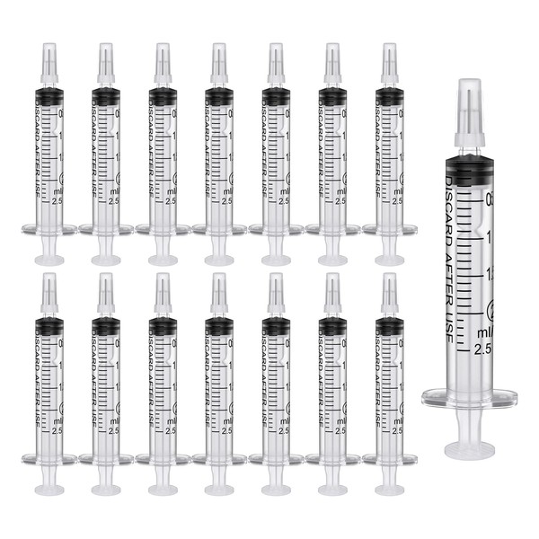 Pack of 20 Plastic Syringes 2 ml, Disposable Syringe and