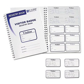 Visitors Badge, w/Registry Log, 2""x3-1/2"", 150/BX, White, Sold as 1 Box