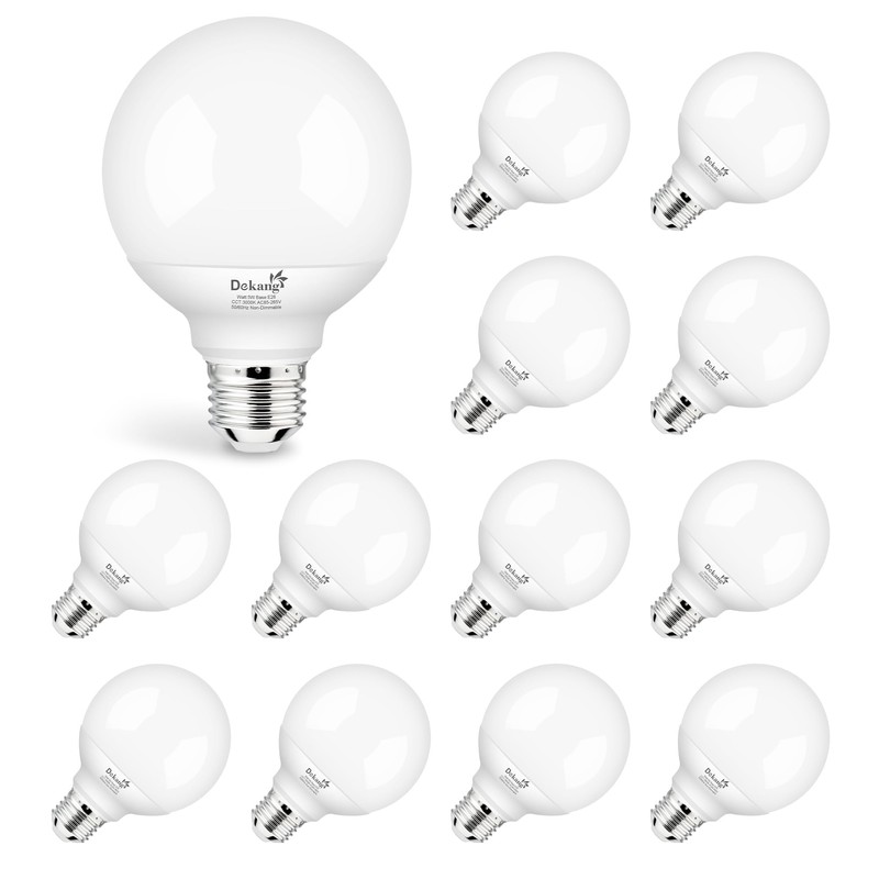 Dekang 12 Pack E26 Base Bathroom Light Bulbs 3000K Soft