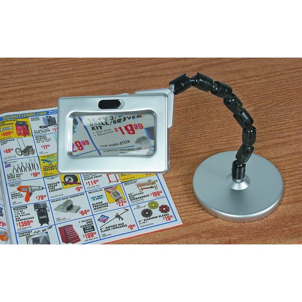 Desktop Magnifier 5X with 3 Bright LED Lamps and Flex Shaft