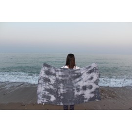 Bersuse Beach Towels Peshtemal Turkish Towels Trinidad Premium Turkish Beach Towel - Peshtemal Beach Towel, 100% Cotton, Quick-Dry, Sand-Free, Lightweight, Black Grey (Set of 3)