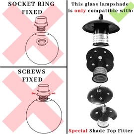 KoKo&Yukina 6 Inch Clear Glass Globes Shade Replacement Glass Shades - 2.67" Fitter Opening - Lighting Fixture Replacement