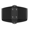 BlackButterfly 7 Inch Wide Grid Corset Elastic Waist Belt, black