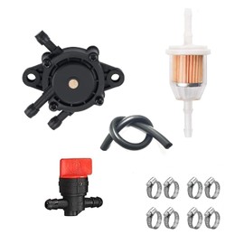 808656 691034 Fuel Pump for BS 692313 491922 Kohler 24 393 16-S Hon&Da 16700-Z0J-003 Predator 212 LG808656 M145667 Fuel Filter & Fuel Line Shut Off Valve for Kawasaki 49040-7001 Lawn Mower Parts