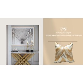 Gold Decorative Throw Pillow Covers,24x24, Modern, Stylish,Unique,Decorative Cover Pillow Covers for Couch,Sofa,Bed,Home Decor