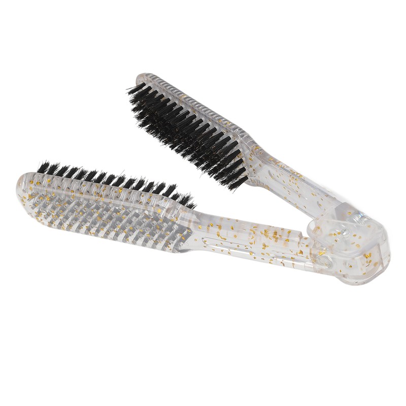 Double Sided Brush Clamp Ergonomic Handle Anti Static Nylon Hair