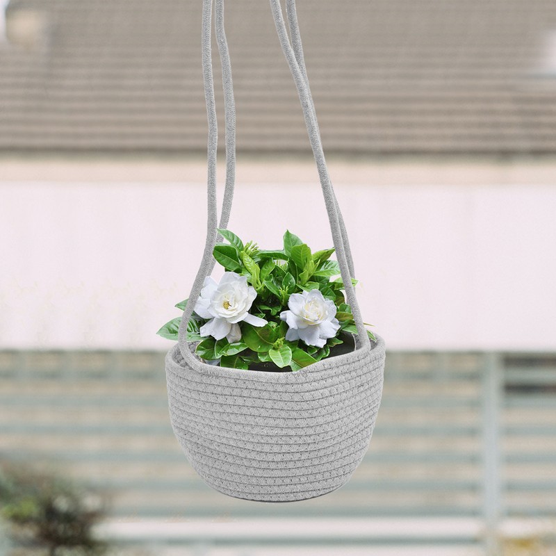 Hanging Basket Cotton Jute Rope Durable Hanging Planter Plant Holder