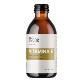 HEBBE - Vitamina E 250 ml | Mejora la textura cutánea | Mejora la apariencia de la piel dañada por el acné | Refuerza la protección solar | Incrementa el nivel de humectación | Contenido: 250 ml