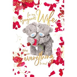 Me To You Bear 3D holographic Wife Birthday Card