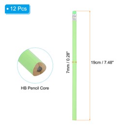 PATIKIL Round Pencils, 12 Pack Triangle HB Graphite Pencil Woodcase Wooden Pencils with Eraser for Classroom Office Writing Drawing Supplies, Green