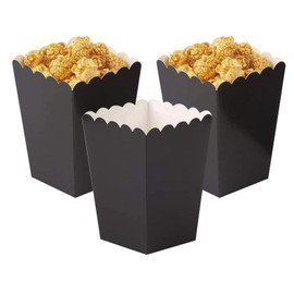 Ainmto 24PCS Black Popcorn Boxes Mini Paper Popcorn Containers for Movie Night party