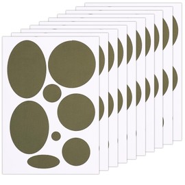 10 Sheets/80pcs Down Jacket Patches, Different Size Waterproof Nylon Fabric Repair Patch Self-Adhesive Round Oval Clothing Repair Tape for Jacket Backpack Outerwear Sleeping Bag (Olive Green)