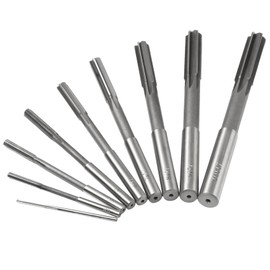 Chucking Reamer Set HSS Straight Shank High-Speed Steel Reamer Set Straight Flute Milling Cutter H7 Tolerance (2mm 3mm 4mm 5mm 6mm 7mm 8mm 9mm 10mm)9pcs