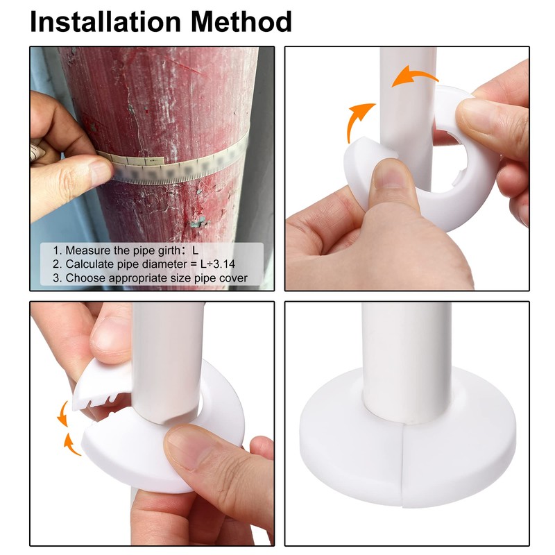 sourcing map 75 mm Pipe Cover Decoration PP Radiator Rosette