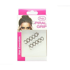 Pretty Hair Spiral Grip, Dark Brown - Pack of 2