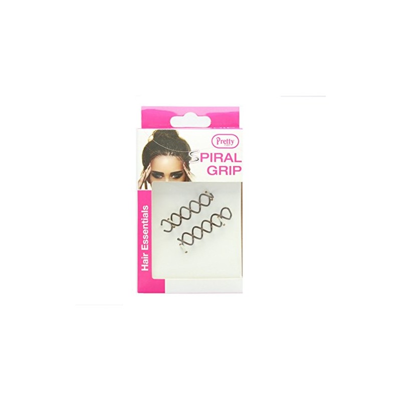 Pretty Hair Spiral Grip, Dark Brown - Pack of 2