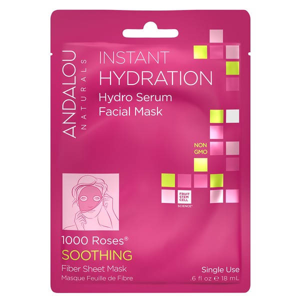 Andalou Naturals Instant Hydration Hydro Serum Facial Mask, 0.6 Fluid Ounce