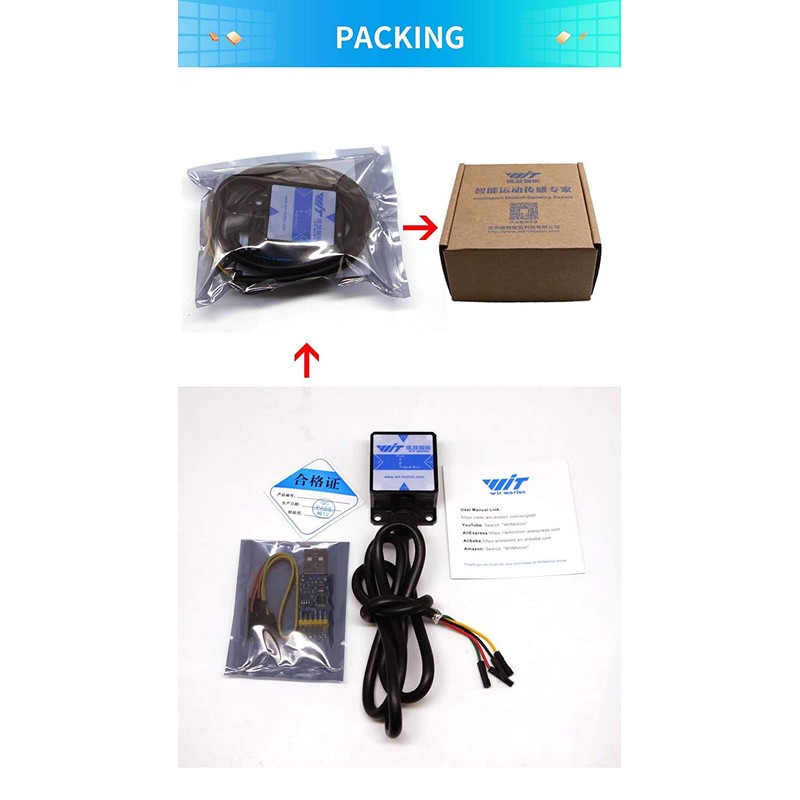 [Military Grade Accelerometer + Inclinometer] HWT901B-RS485 MPU9250 9-Axis Gyroscope +