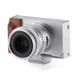 Tilta Sigma BF Cage Vintage Camera Cage Compatible with Sigma BF Base Kit with ARCA Adapter and Mounting Base Plate with Wooden Handle - Silver TA-T85-A-S