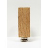 Lite Accents Lamp Finial-SOLID BEECH WOOD RECTANGLE BLOCK-W/Dual Thread Base-Chrome