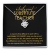 Substitute Teacher Necklace Love Knot 14k White Gold Finish -