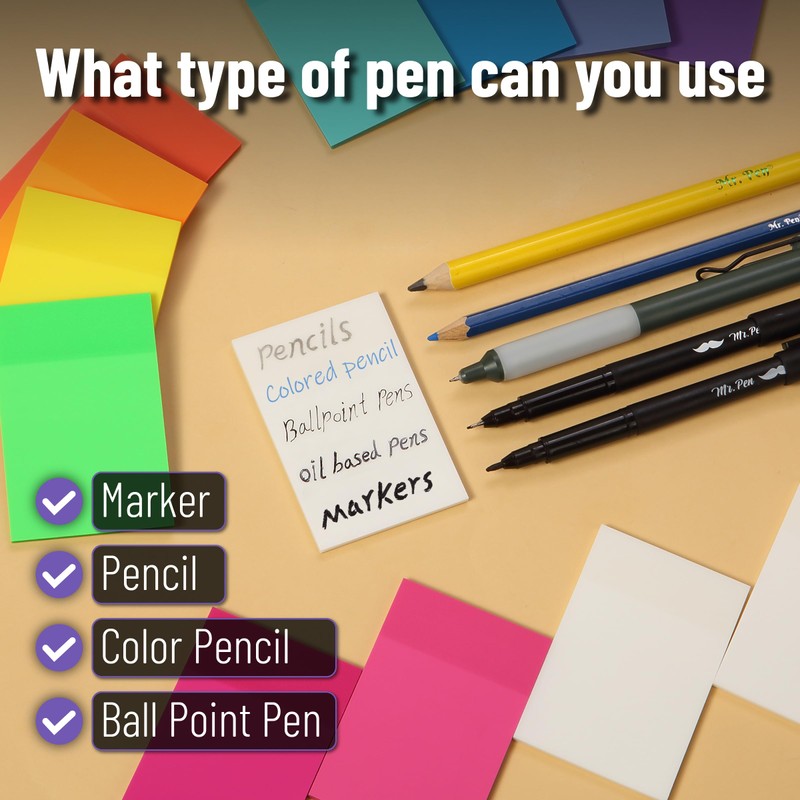 Mr. Pen Mr. Pen- Transparent Sticky Notes, 3x2, 20 Pads,