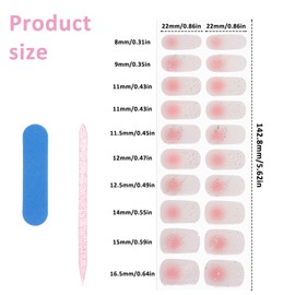 Semi Cured Gel Nail Strips 20 Pcs Gel Nail Stickers UV Light Required UV Nails Sticker for Women Long Lasting for Home Nails DIY Supplies