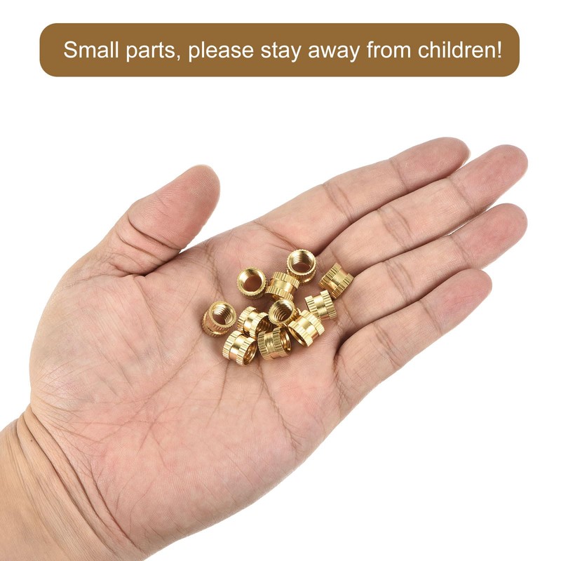 sourcing map M8 x 8mm(L) x 10mm(OD) Female Thread Brass