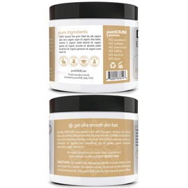 pureSCRUBS Premium Vanilla Body Scrub Set - Large 16oz Dead Sea Salt Body Scrub With Infused Essential Oils & Nutrients, Includes Wooden Spoon, Loofah & Oatmeal Exfoliating Bar Soap