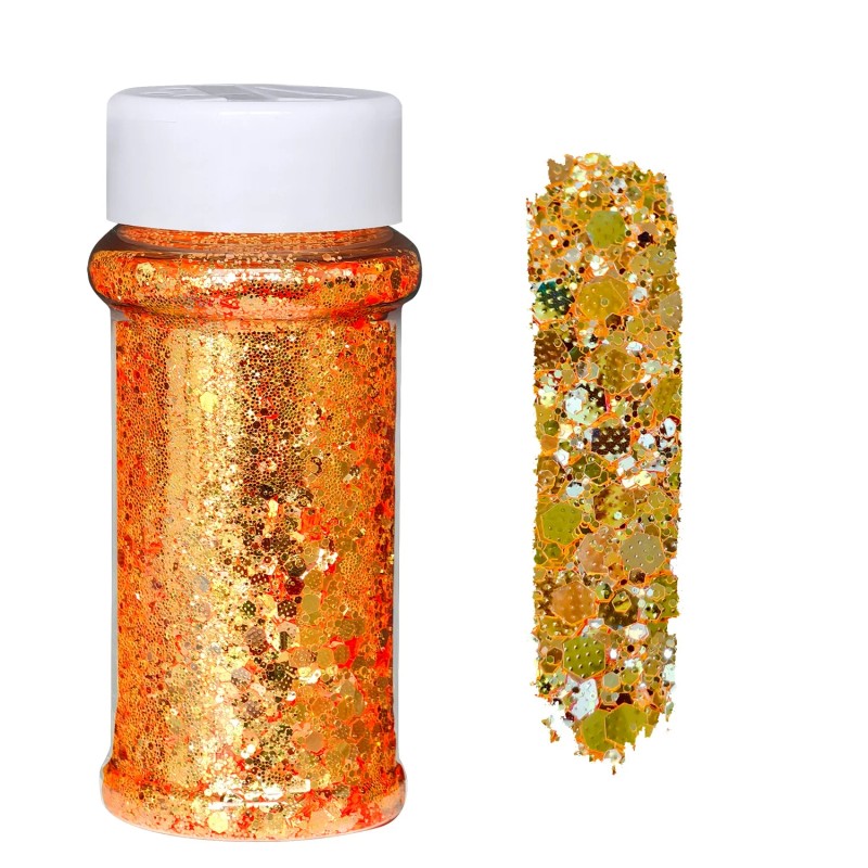 Chunky Hex Glitter Set 12 Colors 2oz Embossed Diamond Texture