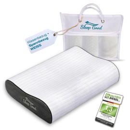 Sleep Good Neck Pillow Cover Set - Breathable Covers for Neck Support Pillow - Hypoallergenic Pillowcase 35 x 60 cm Including Fitted Cover - Neck Pillow Cover with Curve