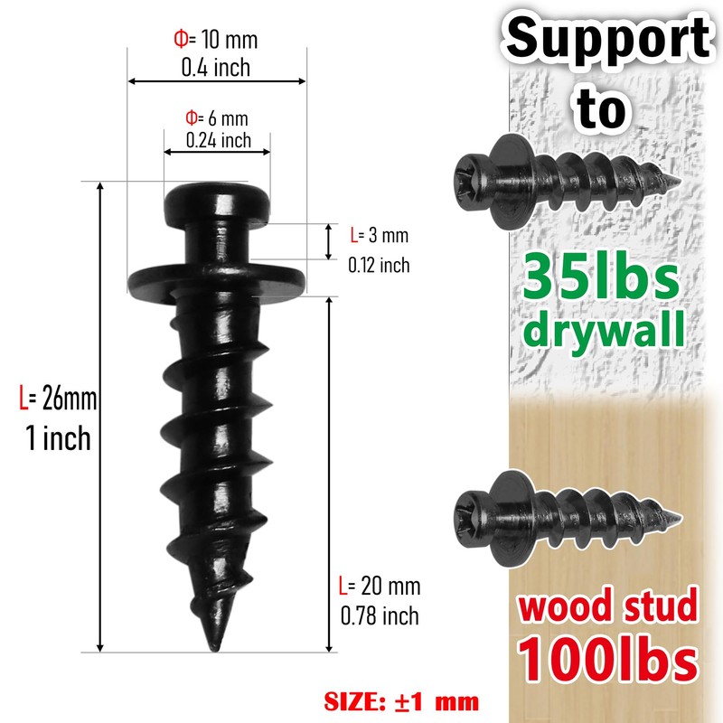 Bear Double Headed Claw Hanger Screws - Ideal for Picture