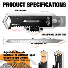 9IN1 Multi Tool EDC Pry Bar Camping Accessories with Ruler Wrenches Bottle Openers Nail Puller Window Breaker Phone Holder Gifts for Men Christmas Gifts