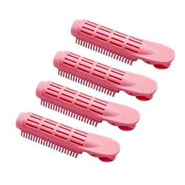 KDDOM 4 Pcs Pink Volumizing Hair Root Clip Natural Fluffy Hair Clip DIY Fluffy Curler Clamps Magic Salon Wave Hair Root Clip