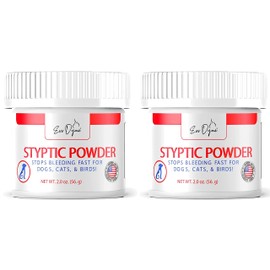 2-Pack Styptic Powder for Dogs, Cats, and Birds (2 oz) by Evo Dyne | Fast-Acting Blood Stop Powder for Pets | Quick Stop Bleeding Powder for Dog Nail Clipping, Grooming, Cuts and More