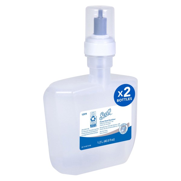 Scott Professional Foam Hand Sanitizer (12979), 1.2 L, Foaming, Clear,