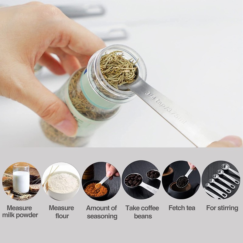 Stainless Steel Measuring Cup Square Handle Measuring Spoon With Scale