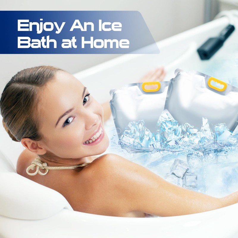 Anglekai 4Pack Ice Bath Bags, Reusable 10L Freezer Water Bags