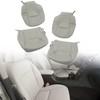 TJHSM Seat Cover Driver Passenger Bottom Top Perforated Gray Leather
